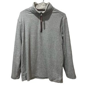 True Grit 1/4 Zip Sherpa &‎ Fleece Lined Jacket Mens Size M Gray Pullover
